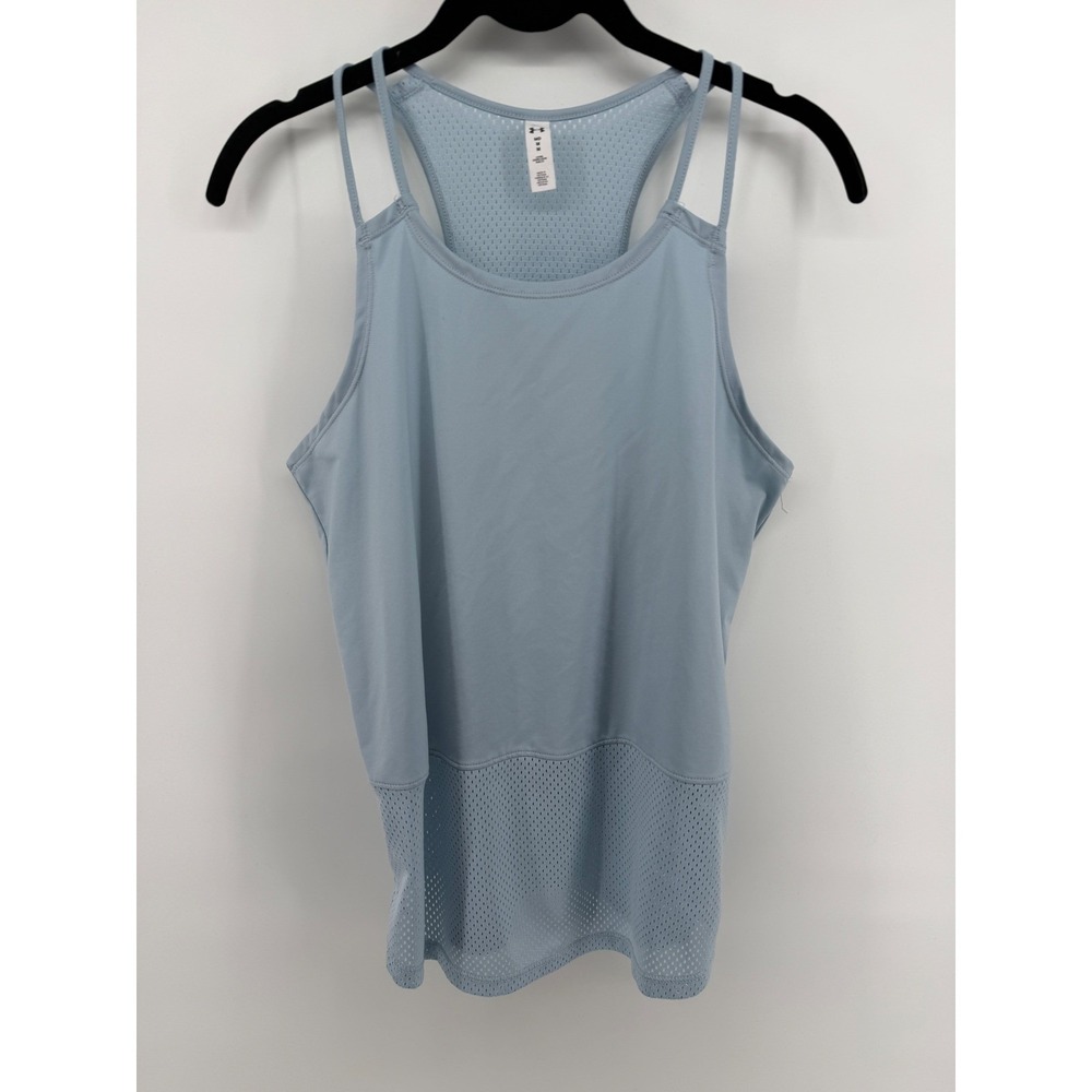 Under Armour Womens Light Blue Mesh Racerback Tank Top‎ Loose Fit Medium 1152